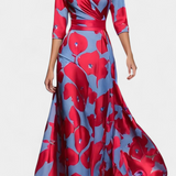 Lidia – Vestido Maxi Envolvente Floral Con Estilo Elegante