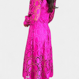Elena – Vestido Midi de Encaje Con Estilo Elegante y Atemporal