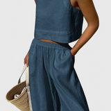 Avelina – Conjunto Minimalista de Algodón y Lino para un Estilo Elegante y Cómodo