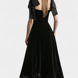 Clara – Vestido Midi de Terciopelo Sin Tirantes Ideal para Noches Elegantes