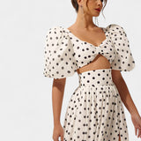Pilar – Conjunto de Falda con Mangas Abullonadas Atractivo y Chic