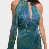 Marisol – Vestido de Chiffon con Estampado Romántico y Elegante
