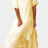 Isabel – Vestido de Algodón en Capas con Estilo Sofisticado
