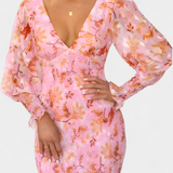 Clara – Vestido Floral Con Cintura Fruncida Para Momentos Especiales