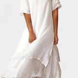 Isabel – Vestido de Algodón en Capas con Estilo Sofisticado