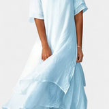 Isabel – Vestido de Algodón en Capas con Estilo Sofisticado