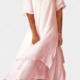 Isabel – Vestido de Algodón en Capas con Estilo Sofisticado