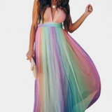 Valentina – Vestido Maxi de Rayas Multicolor para Brillar en Cualquier Ocasión