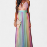 Valentina – Vestido Maxi de Rayas Multicolor para Brillar en Cualquier Ocasión