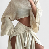 Clara – Conjunto Bohemio con Kimono y Pantalón Cruzado para Estilo y Comodidad