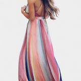 Valentina – Vestido Maxi de Rayas Multicolor para Brillar en Cualquier Ocasión