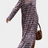 Brisa – Vestido Largo Geométrico con Estilo y Comodidad