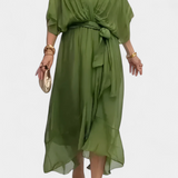 Isabel – Vestido Flowy con Escote en V para un Verano Elegante y Confortable