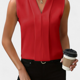 Claudia – Blusa sin Mangas con Escote en V