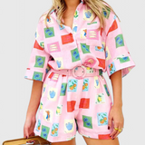 Claudia – Conjunto de Estampado Colorido Para un Estilo Vibrante y Cómodo