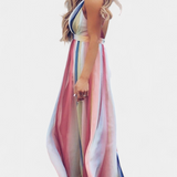 Valentina – Vestido Maxi de Rayas Multicolor para Brillar en Cualquier Ocasión