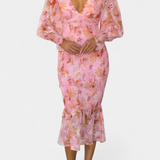 Clara – Vestido Floral Con Cintura Fruncida Para Momentos Especiales