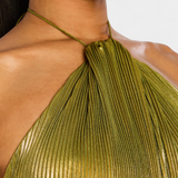 Valentina – Vestido Halter Metálico Para Brillar En Cada Ocasión