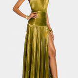 Valentina – Vestido Halter Metálico Para Brillar En Cada Ocasión