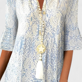 Elena – Vestido Elegante con Estampado Sofisticado para un Look Deslumbrante