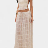Clara – Conjunto Elegante con Top Plisado y Falda Fluida para Momentos Especiales