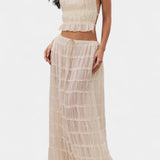 Clara – Conjunto Elegante con Top Plisado y Falda Fluida para Momentos Especiales
