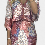 María – Conjunto Elegante de Blusa y Falda Floral para un Look Sofisticado