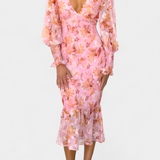 Clara – Vestido Floral Con Cintura Fruncida Para Momentos Especiales