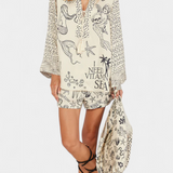 Isabel – Conjunto Camisero Estampado con Short Elástico para un Estilo Bohemio y Auténtico