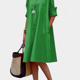 Aurora – Vestido Elegante de Algodón y Seda para Brillar con Estilo