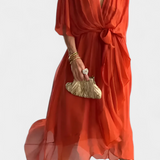 Isabel – Vestido Flowy con Escote en V para un Verano Elegante y Confortable