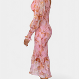 Clara – Vestido Floral Con Cintura Fruncida Para Momentos Especiales