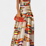 Valentina – Vestido Elegante con Estampado Artístico y Espalda Descubierta