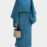 Irene – Vestido Kimono de Lino y Algodón Con Estilo Atemporal y Elegante