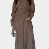 Valentina – Conjunto Casual de Camisa Suelta y Pantalón Falda para un Estilo Fresco y Cómodo