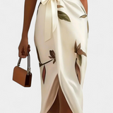 Lidia – Vestido Elegante con Estampado de Hojas Frescas