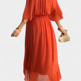 Isabel – Vestido Flowy con Escote en V para un Verano Elegante y Confortable