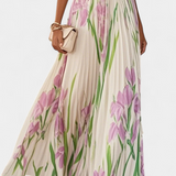 Marisol – Vestido Largo Floral Plisado para Un Estilo Elegante y Sofisticado