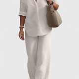 Clara – Conjunto de Dos Piezas en Algodón y Lino para Un Estilo Casual y Confortable