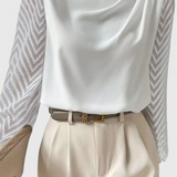 Marisol – Blusa Elegante de Manga Transparente para Brillar con Estilo