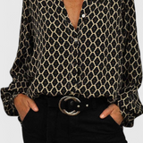 Clara – Blusa Casual Con Estampado Geométrico Para Un Look Elegante