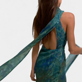 Marisol – Vestido de Chiffon con Estampado Romántico y Elegante