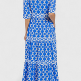 Tania – Vestido Midi con Estampado Único y Sofisticado