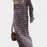 Brisa – Vestido Largo Geométrico con Estilo y Comodidad