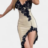 Valentina – Vestido Midi de Encaje Asimétrico para Resaltar Tu Elegancia
