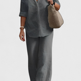 Clara – Conjunto de Dos Piezas en Algodón y Lino para Un Estilo Casual y Confortable