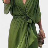 Isabel – Vestido Flowy con Escote en V para un Verano Elegante y Confortable