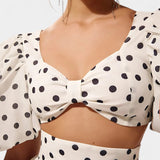Pilar – Conjunto de Falda con Mangas Abullonadas Atractivo y Chic