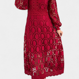 Elena – Vestido Midi de Encaje Con Estilo Elegante y Atemporal