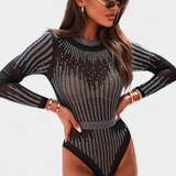Valentina – Body Seductor de Malla Transparente con Brillos Elegantes